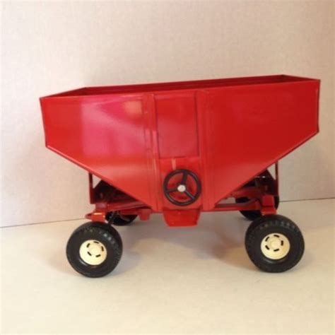 ertl pressed steel gravity box wagon blue|Vintage Ertl Grain Gravity Feed Box, Wagon, Trailer, Farm Toy, .